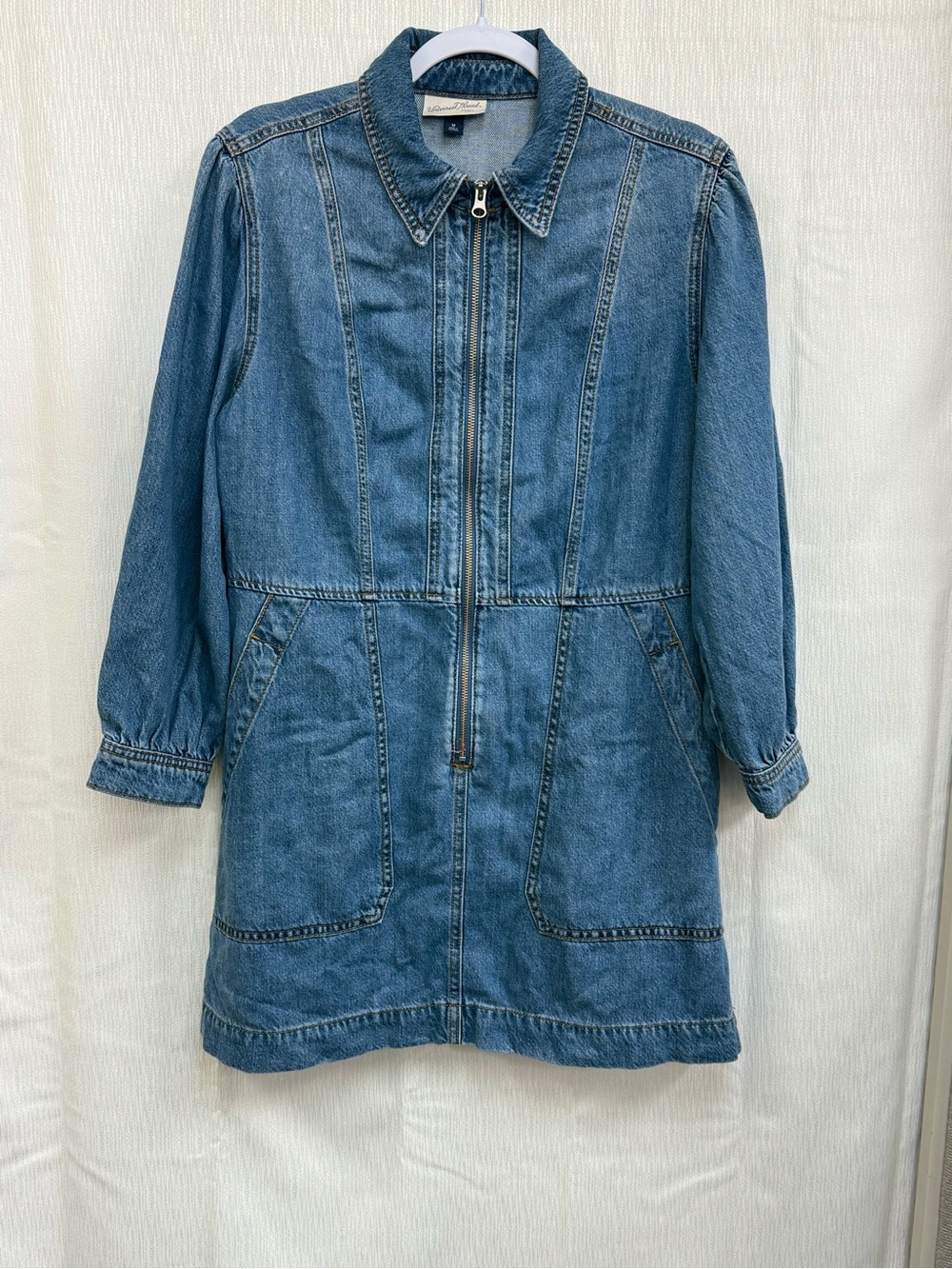 Universal Thread Blue Denim Zip-Front dress